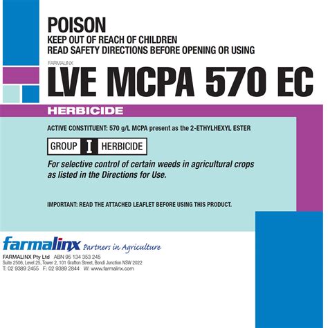 mcpa lve chemical label